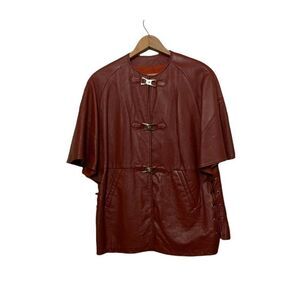 #3706 Womens faux leather jacket size 10